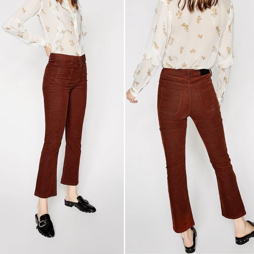 3 FOR $50! 🎁THE KOOPLES Nory Rust Brick Velvet Flare Kick Corduroy Jeans…